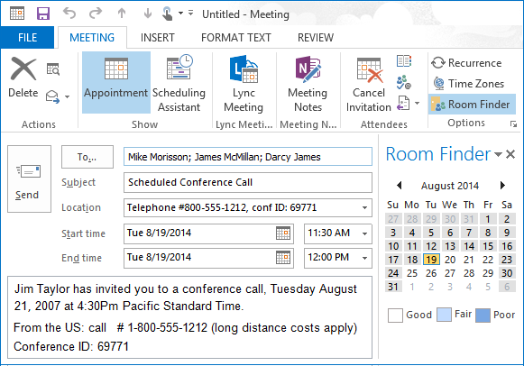 Video & Web Conferencing Calendaring Applications