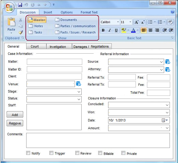 Lightweight Case Management for Legal Firms