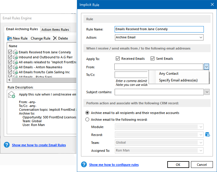 Rule-Based Email Archiving Engine