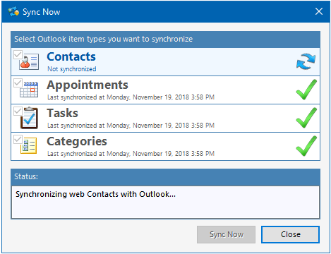 Bi-Direction Synchronization of Outlook Data